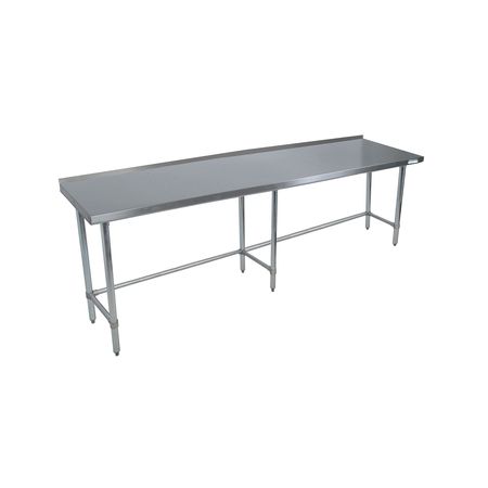 BK RESOURCES Stainless Steel Work Table With Open Base, 1.5" Rear Riser 84"Wx30"D VTTROB-8430